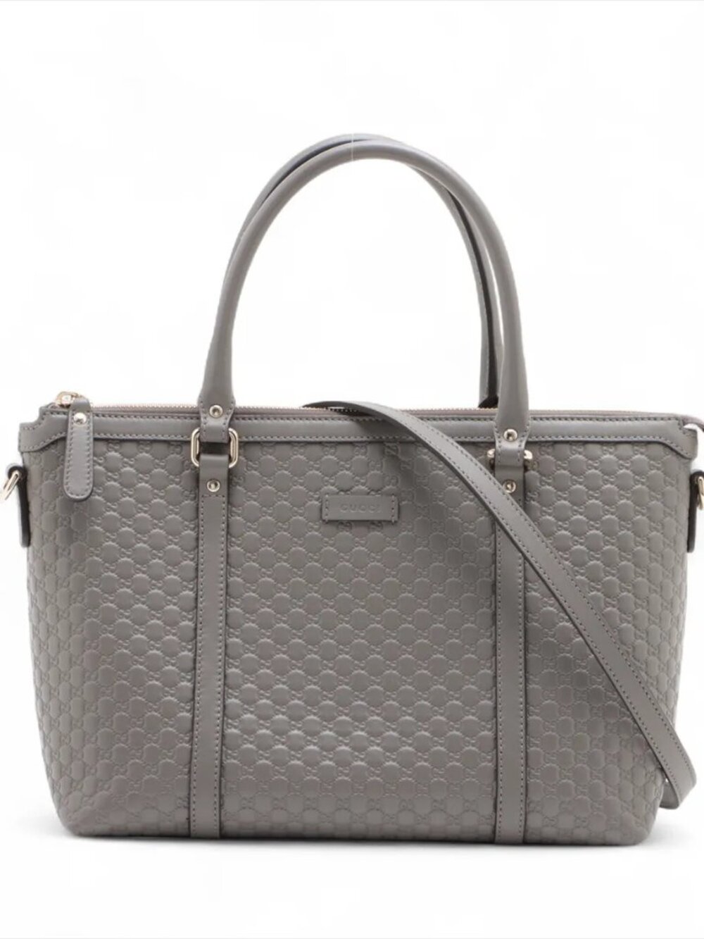 Gucci Gray Leather 2 Way Bag A133